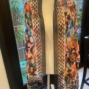 Slinky Brand Scarf Shawl Wrap Multi Colors Abstract Design